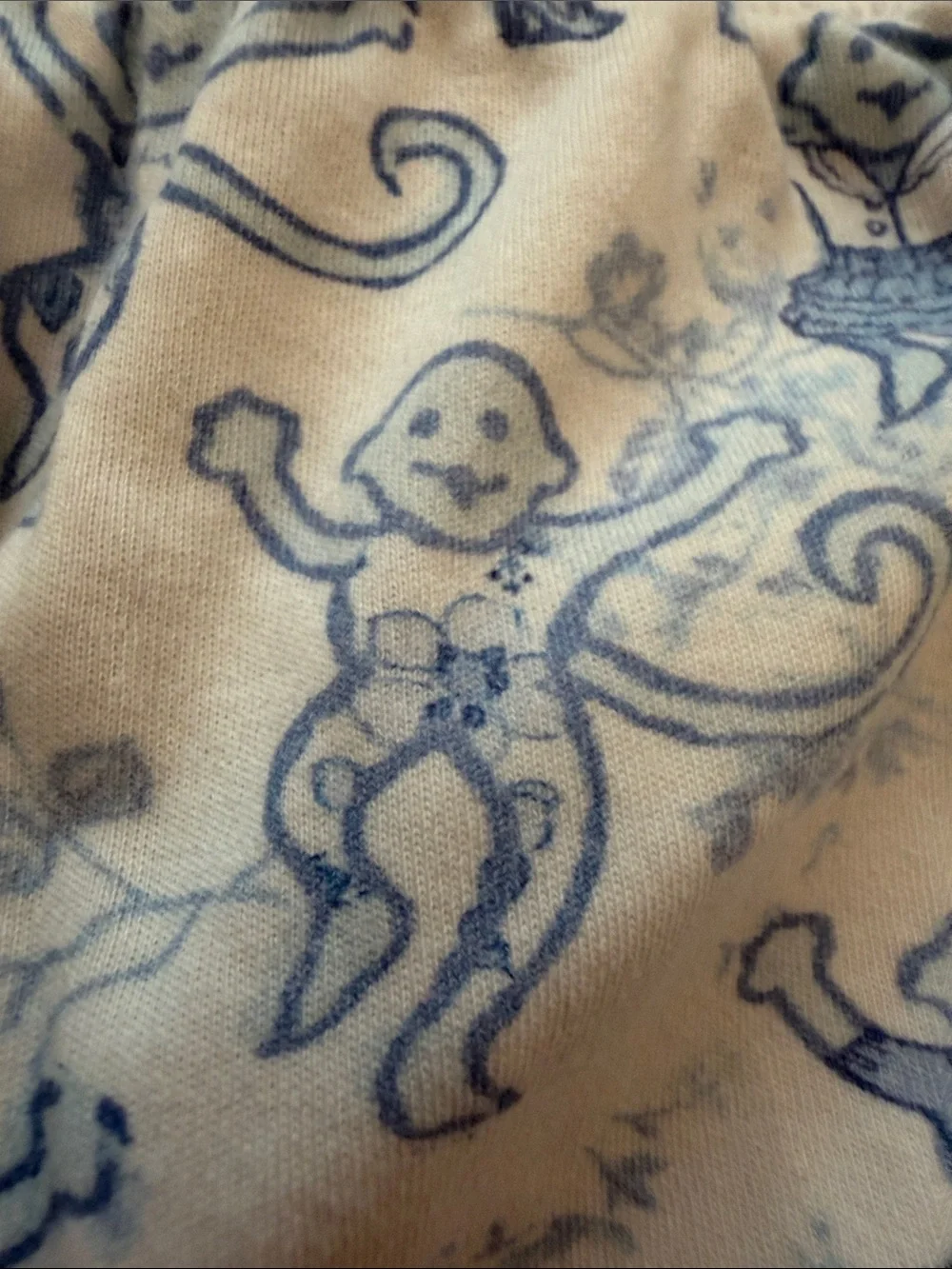 Women’s Short Pajama Set in Light Blue Monkey Print
